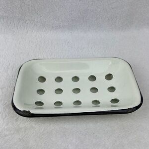 White Enamel Soap Dish 6” x 4”